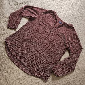 Tom Tailor women's long sleeve Blouse Sz 42/ L 175/98A Bungurdy-White V-neck